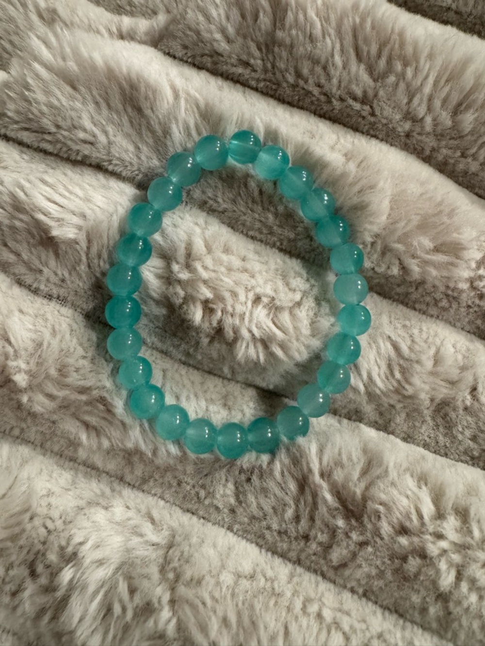 Aqua Beaded Stretch Bracelet